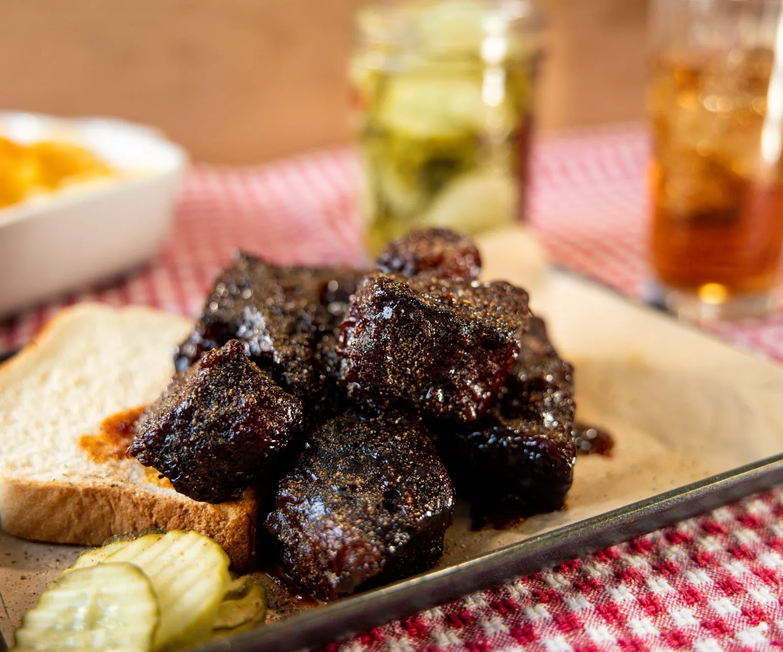 Burnt Ends with Mac and Cheese